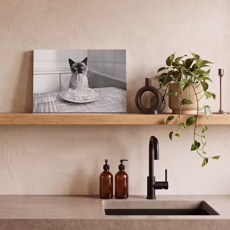 Canvas schilderij - Kat - Siamees - Zwart Wit - Schattig - Dieren — 3