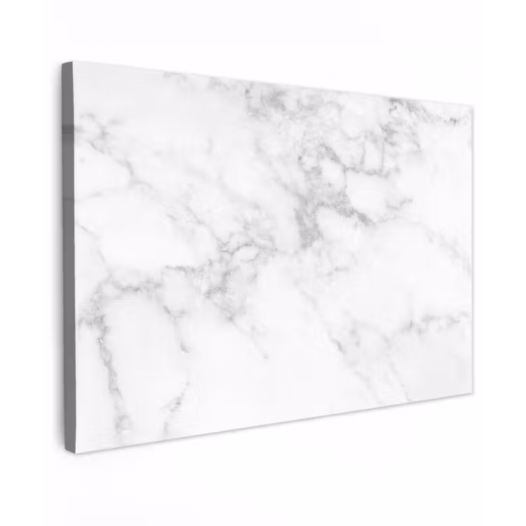 Canvas schilderij - Marmer - Grijs - Wit - Marmerstructuur — 1