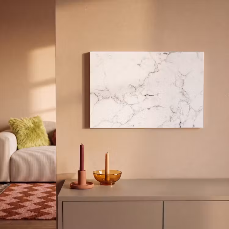 Canvas schilderij - Marmer - Wit - Grijs - Luxe - Marmerlook - Structuur — 2
