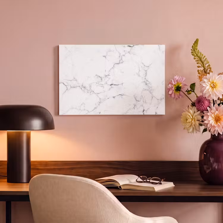 Canvas schilderij - Marmer - Wit - Grijs - Luxe - Marmerlook - Structuur — 4