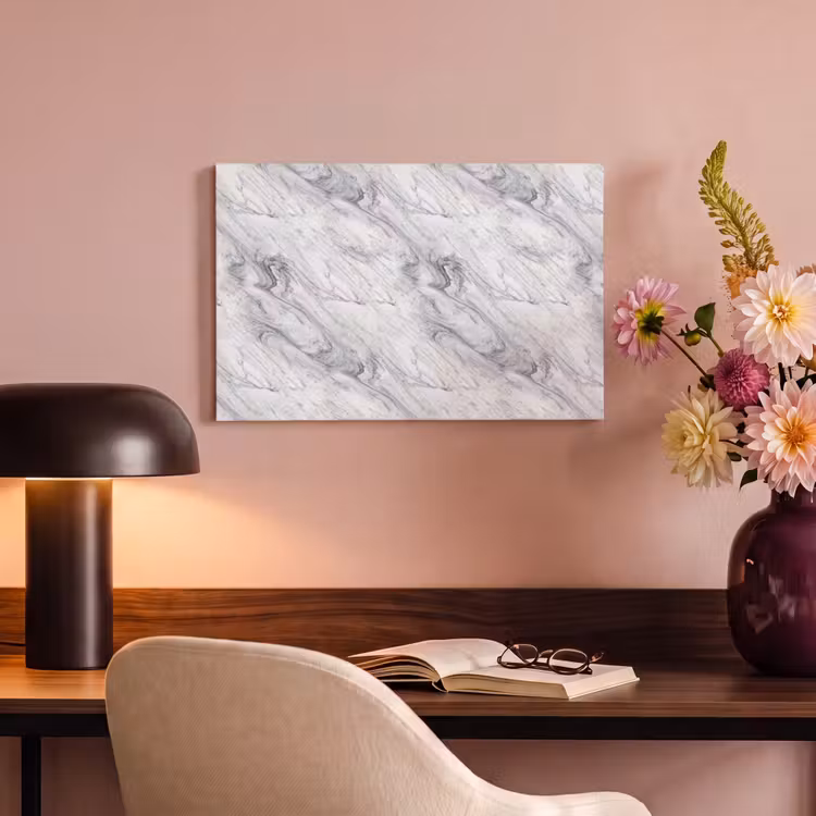 Canvas schilderij - Wervelende - Grijsstructuur - Marmer - Wit — 3