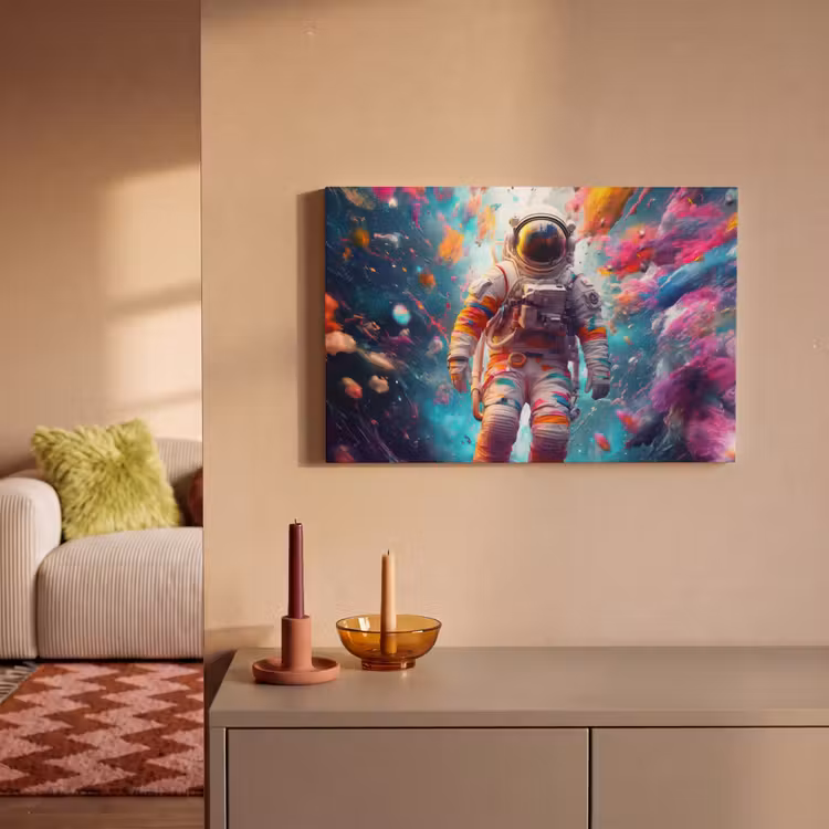 Canvas schilderij - Neon - Meteoriet - Neon - Astronaut — 2