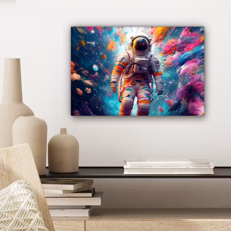 Canvas schilderij - Neon - Meteoriet - Neon - Astronaut — 5