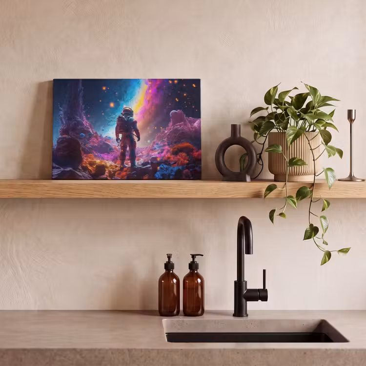 Canvas schilderij - Ruimte - Astronaut - Neon - Sterren — 3