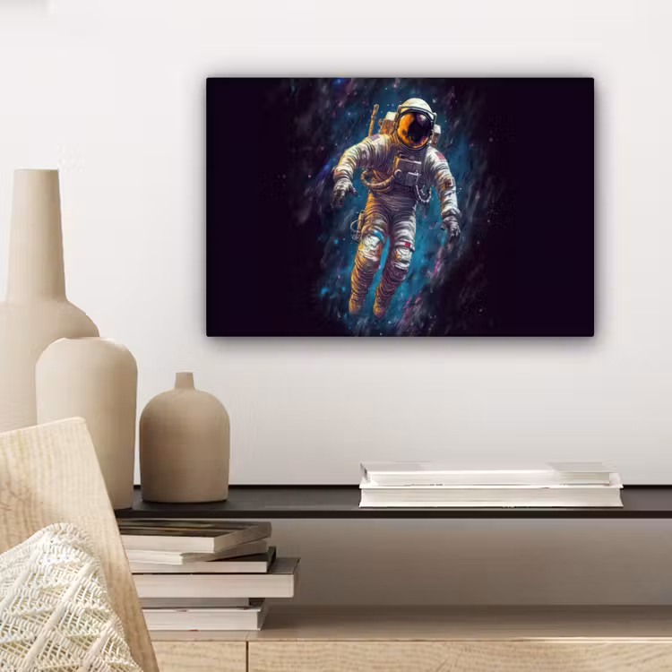 Canvas schilderij - Ruimte - Neon - Astronaut - Sterren — 5
