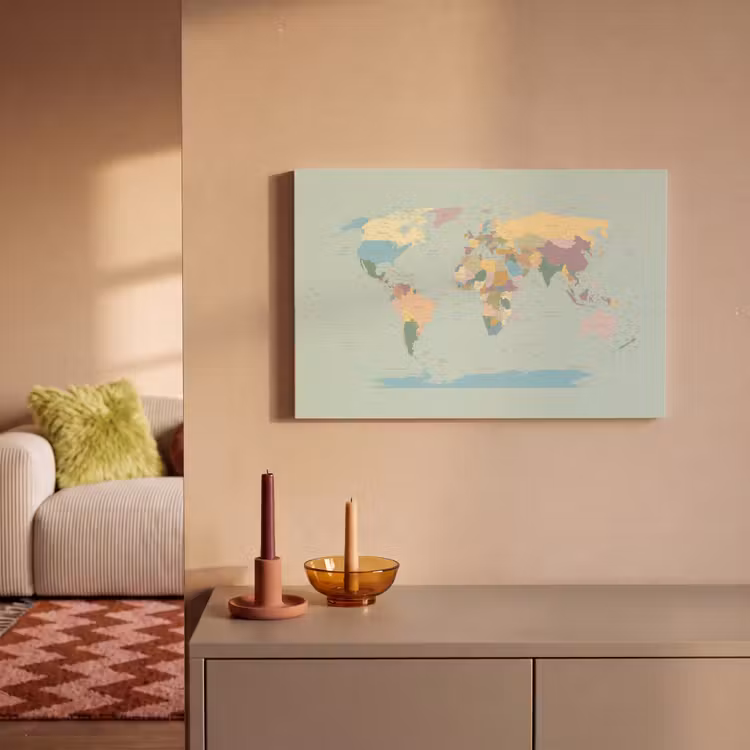 Canvas schilderij - Wereldkaart - Realistisch - Kaart — 2