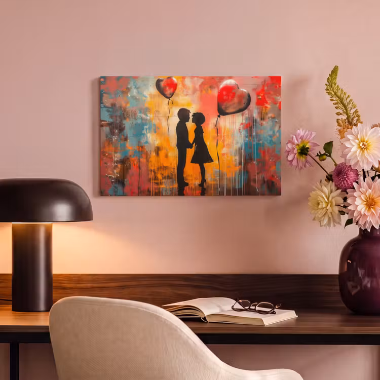 Canvas schilderij - Street art - Liefde - Graffiti - Kunst - Banksy — 4
