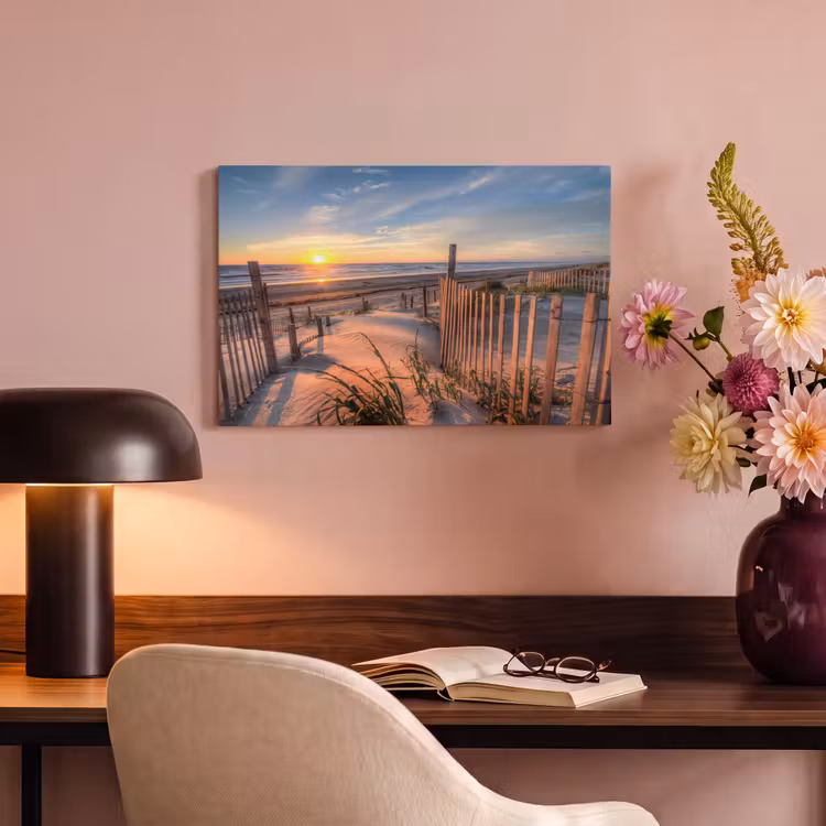 Canvas schilderij - Strand - Zee - Duin - Zonsondergang - Landschap — 4