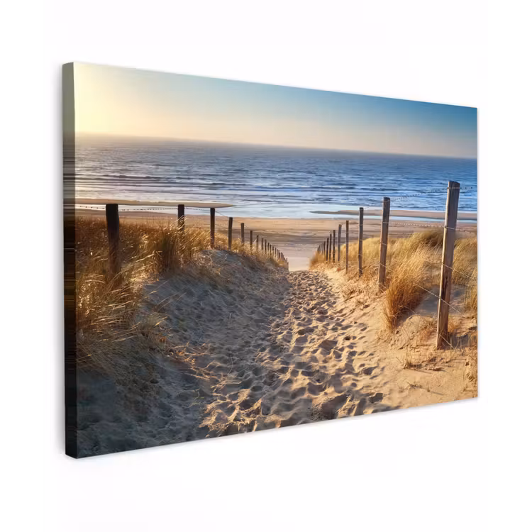 Canvas schilderij - Strand - Zee - Nederland - Duinen - Zon — 1