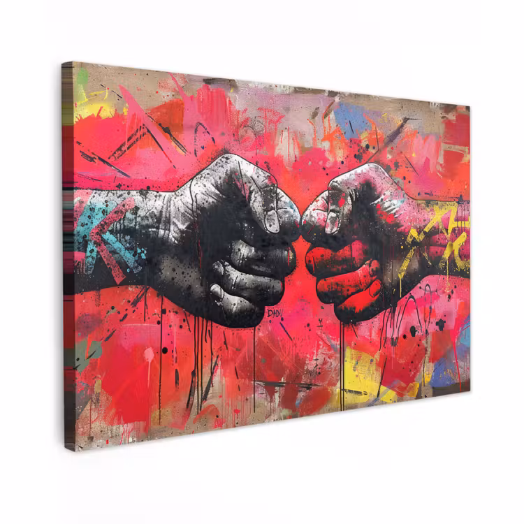 Canvas schilderij - Street art - Handen - Graffiti - Kunst - Banksy — 1