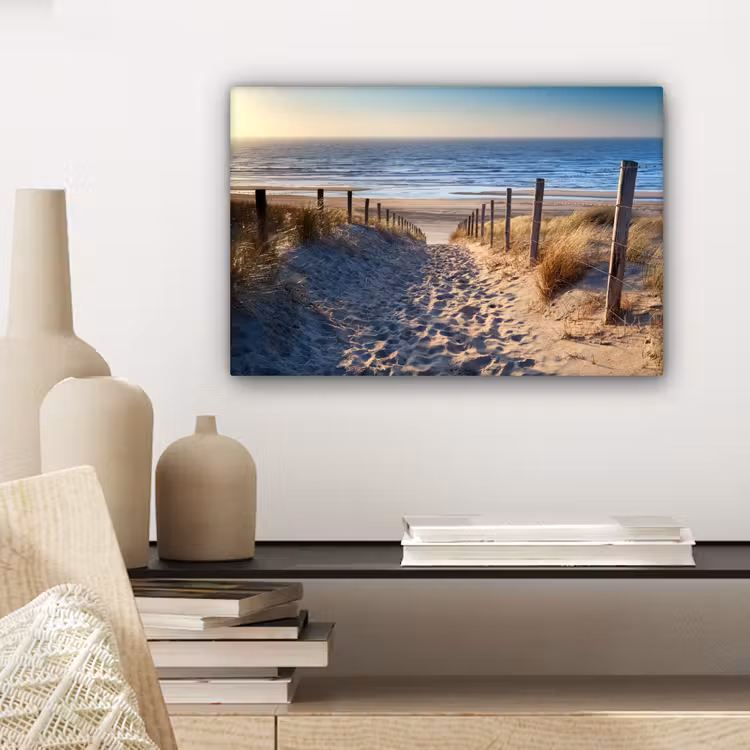 Canvas schilderij - Zand - Strand - Duin - Zee - Zomer — 5