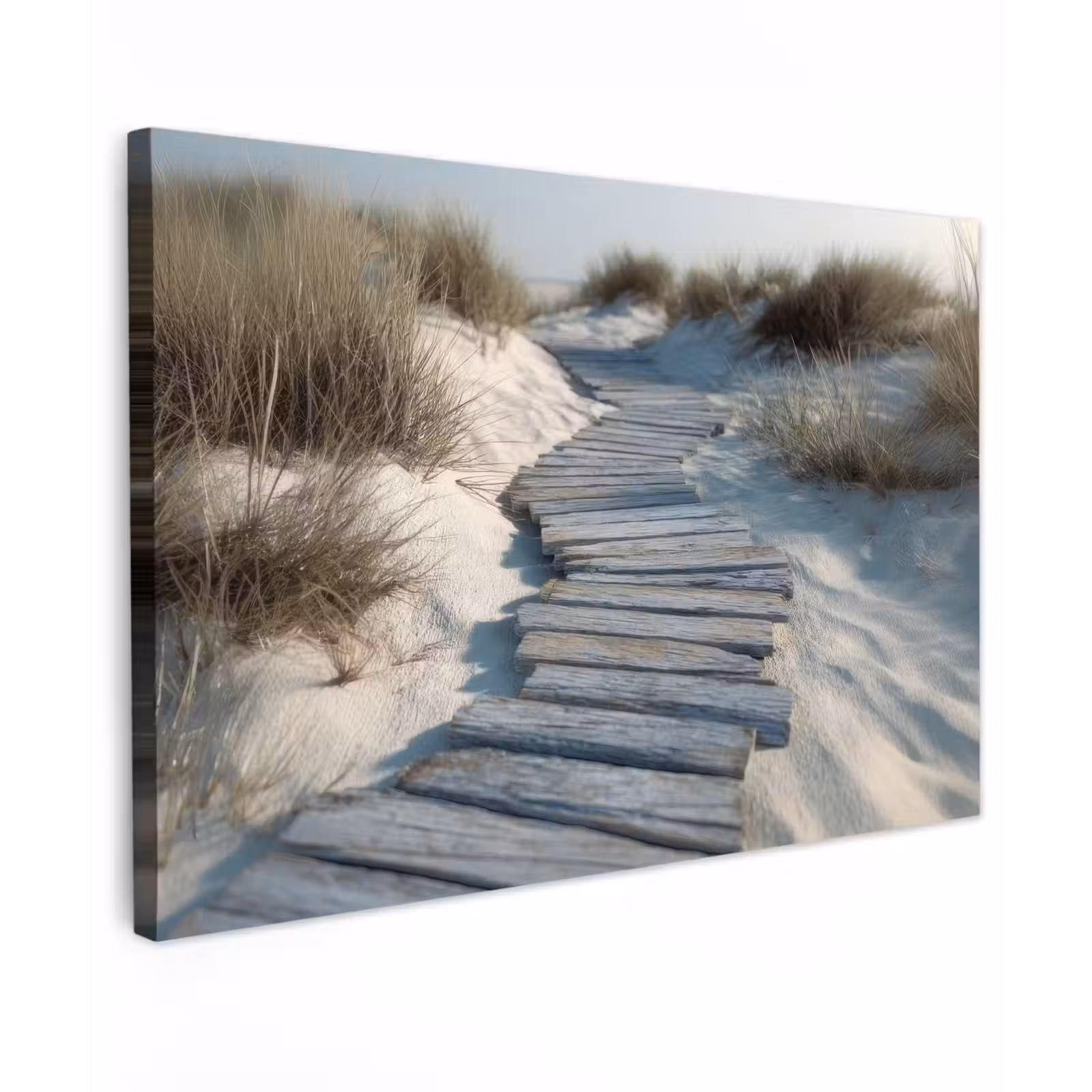 Canvas schilderij - Pad - Planken - Duinen - Gras — 1