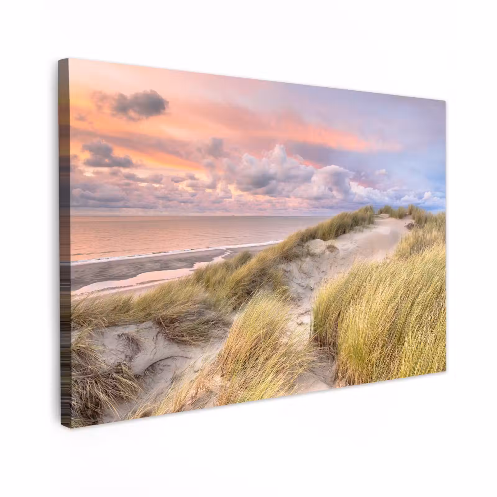 Canvas schilderij - Strand - Zee - Duin - Zonsondergang — 1