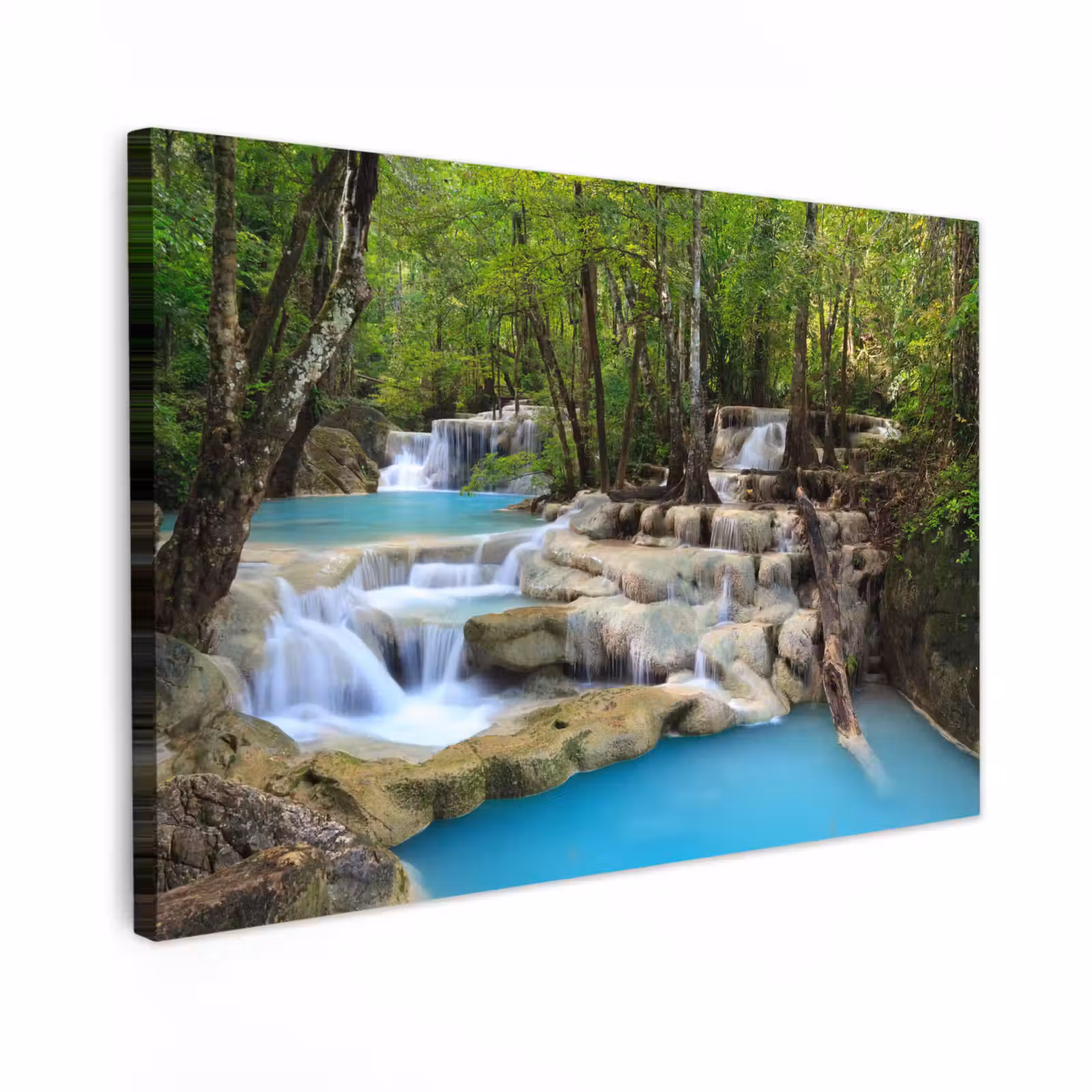 Canvas schilderij - Waterval - Natuur - Rivier - Bos - Water — 1