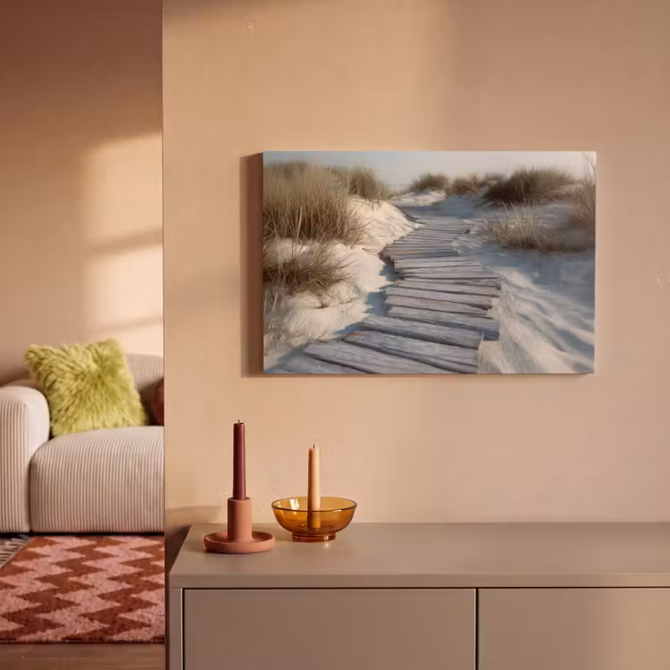 Canvas schilderij - Pad - Planken - Duinen - Gras — 2