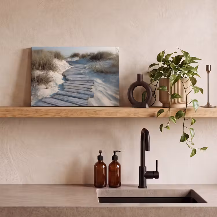 Canvas schilderij - Pad - Planken - Duinen - Gras — 3