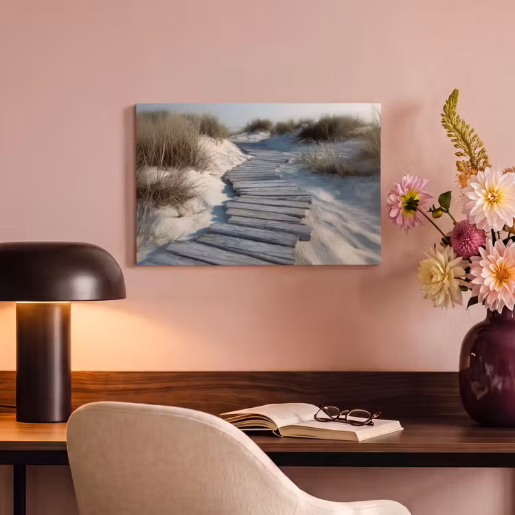 Canvas schilderij - Pad - Planken - Duinen - Gras — 4