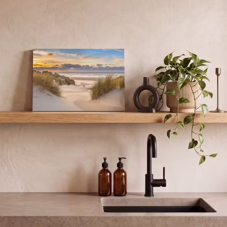 Canvas schilderij - Strand - Duin - Gras - Zonsondergang - Zee — 3