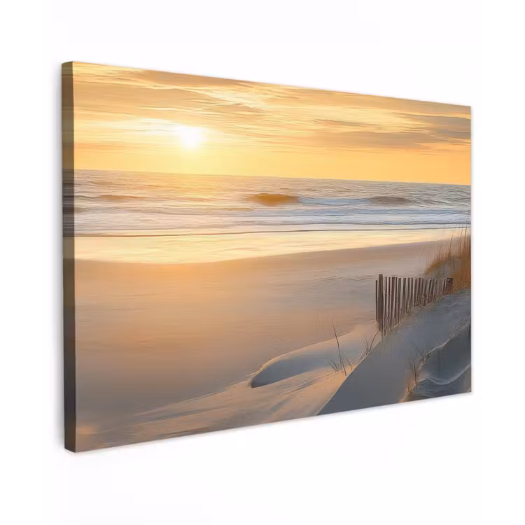 Canvas schilderij - Strand - Duinen - Zonsondergang — 1