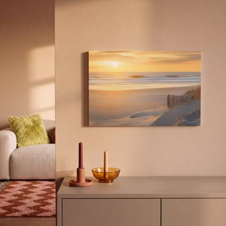 Canvas schilderij - Strand - Duinen - Zonsondergang — 2