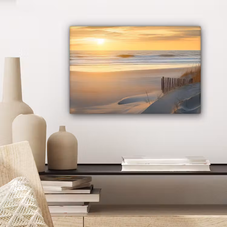 Canvas schilderij - Strand - Duinen - Zonsondergang — 5