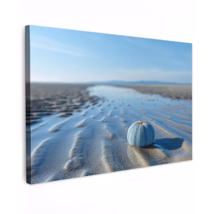 Canvas schilderij - Strand - Schild - Water - Blauw — 1