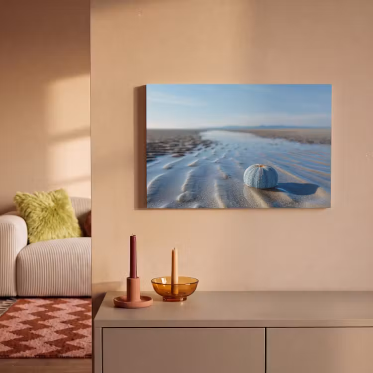 Canvas schilderij - Strand - Schild - Water - Blauw — 2