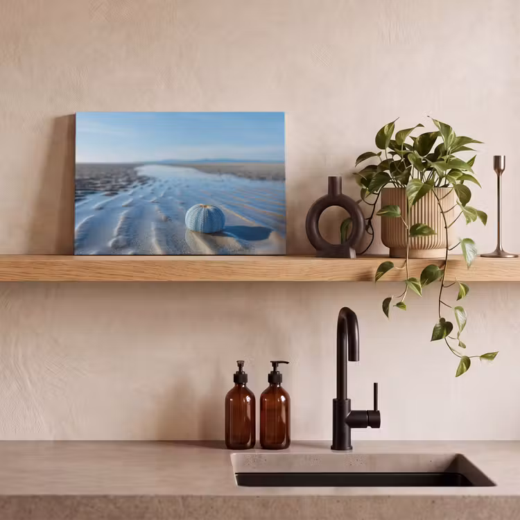 Canvas schilderij - Strand - Schild - Water - Blauw — 3