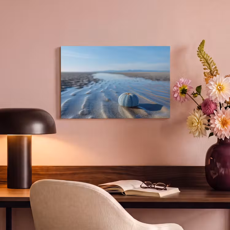 Canvas schilderij - Strand - Schild - Water - Blauw — 4