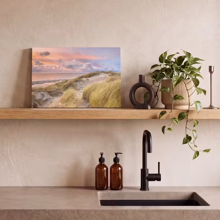 Canvas schilderij - Strand - Zee - Duin - Zonsondergang — 3