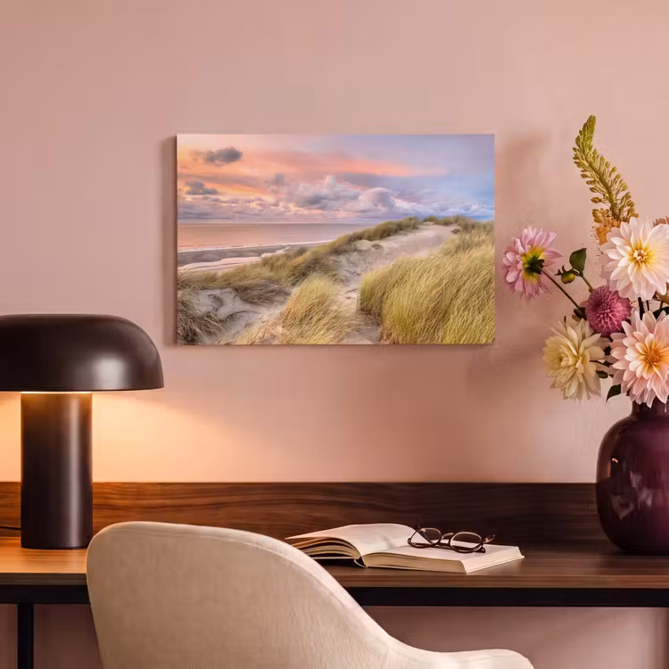Canvas schilderij - Strand - Zee - Duin - Zonsondergang — 4