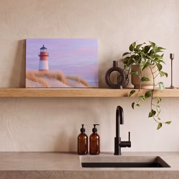 Canvas schilderij - Vuurtoren - Duinen - Zonsondergang — 3