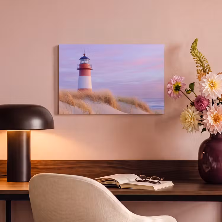 Canvas schilderij - Vuurtoren - Duinen - Zonsondergang — 4