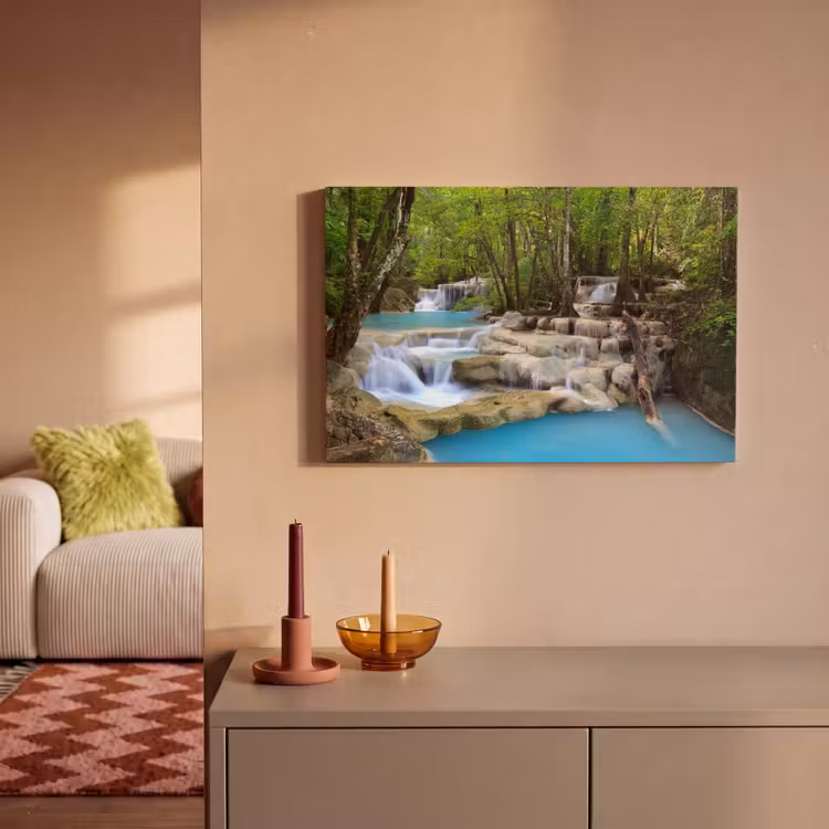 Canvas schilderij - Waterval - Natuur - Rivier - Bos - Water — 2