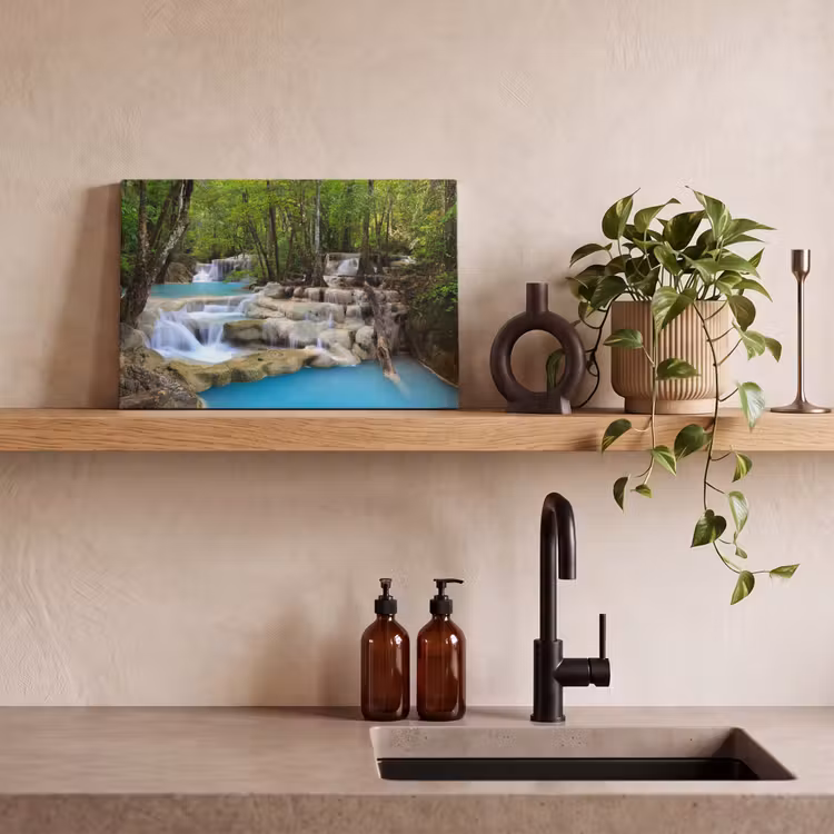 Canvas schilderij - Waterval - Natuur - Rivier - Bos - Water — 3