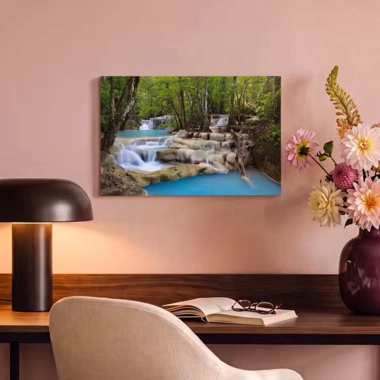 Canvas schilderij - Waterval - Natuur - Rivier - Bos - Water — 4