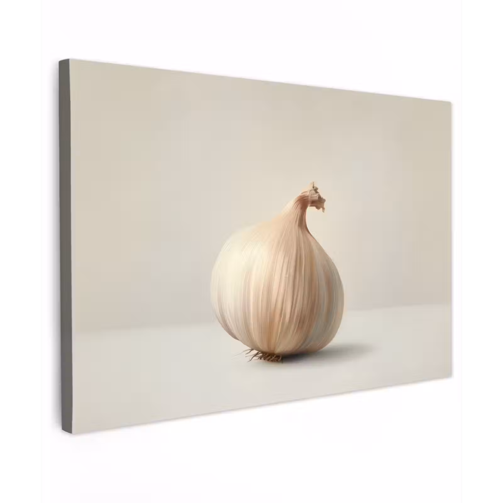 Canvas schilderij - Knoflook - Natuurlijk - Beige — 1