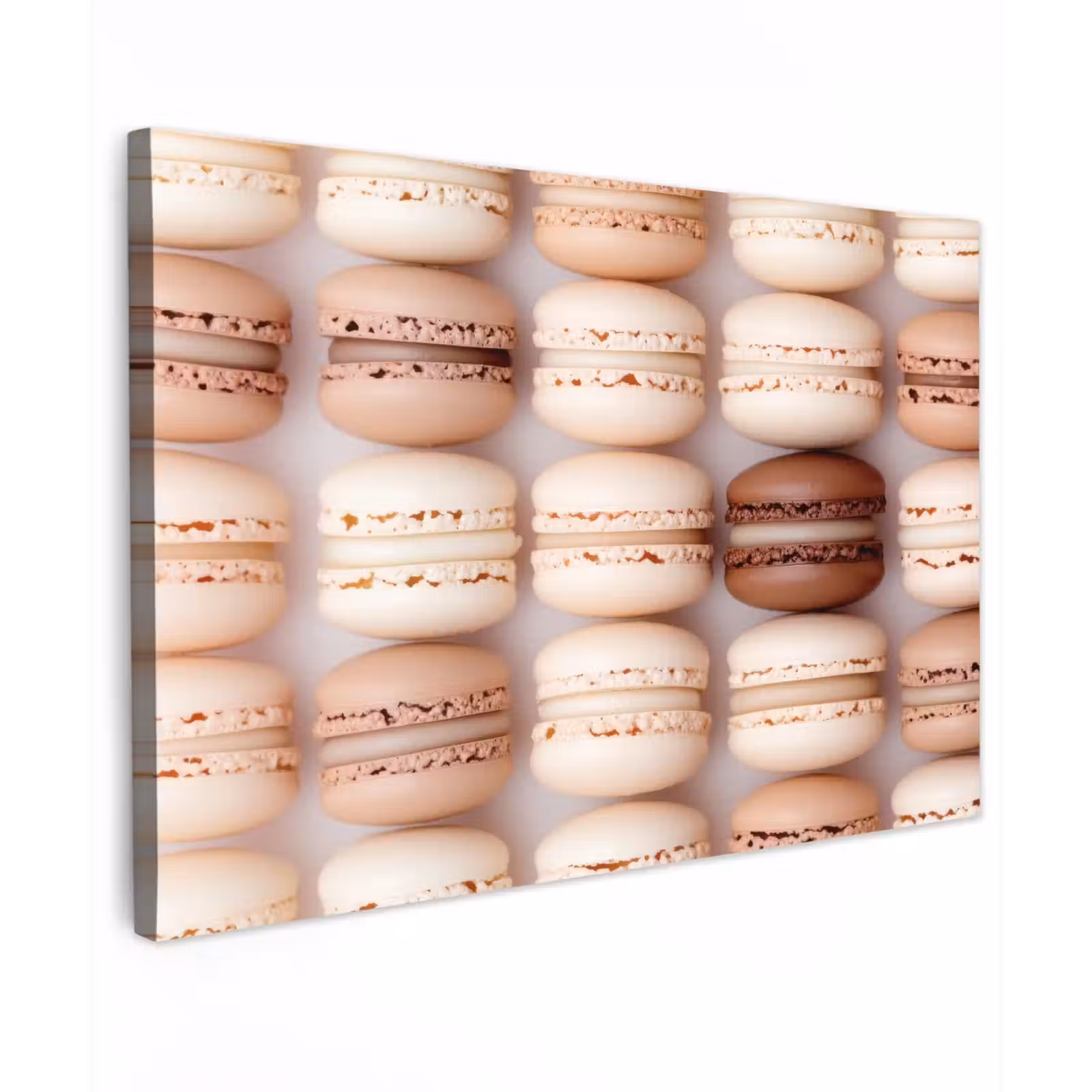 Canvas schilderij - Macarons - Beige - Bruin — 1