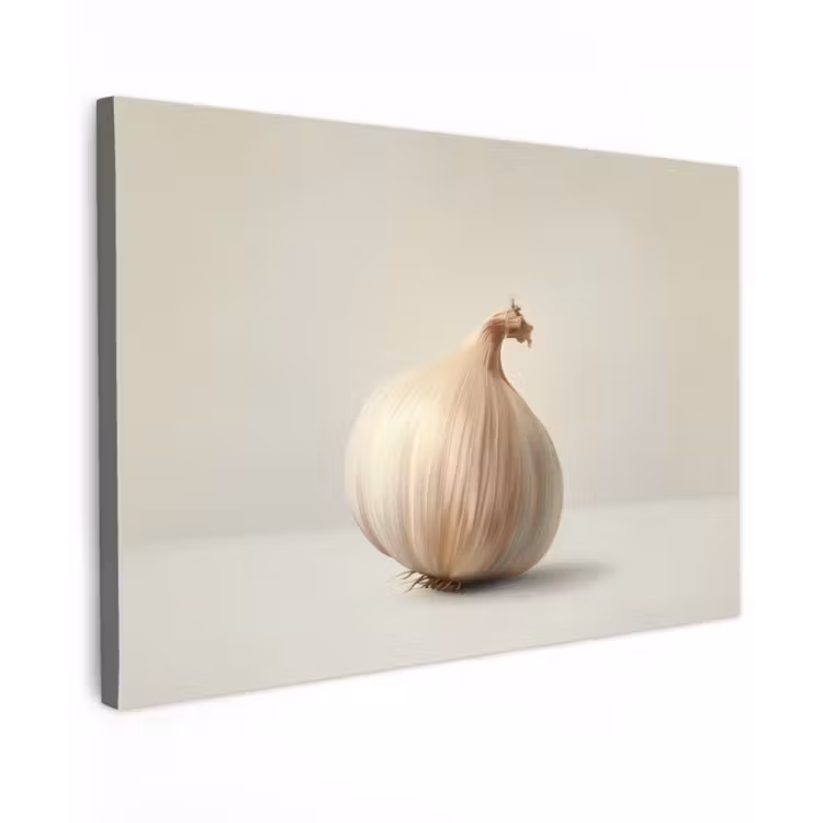 Canvas schilderij - Knoflook - Natuurlijk - Beige — 1