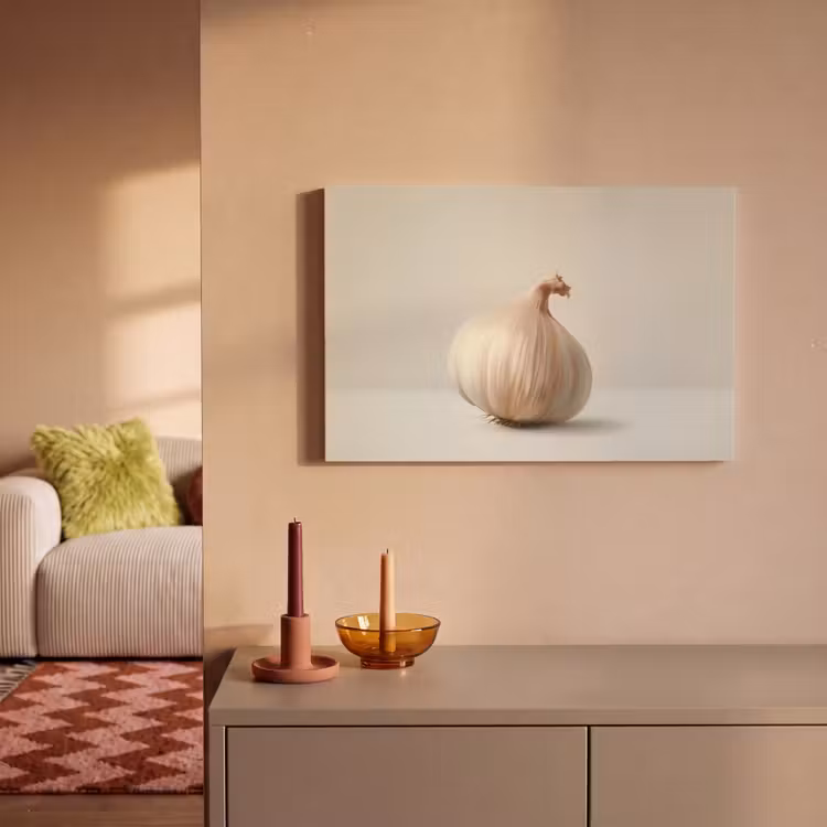 Canvas schilderij - Knoflook - Natuurlijk - Beige — 2