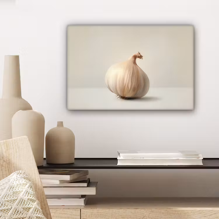 Canvas schilderij - Knoflook - Natuurlijk - Beige — 5