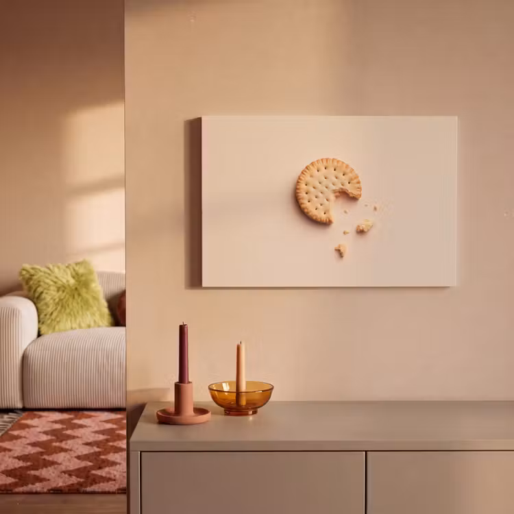 Canvas schilderij - Koekje - Kruimels - beige — 2