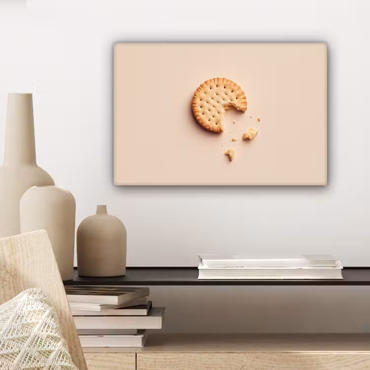 Canvas schilderij - Koekje - Kruimels - beige — 5
