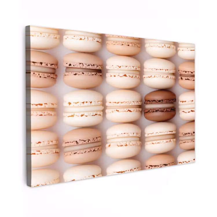 Canvas schilderij - Macarons - Beige - Bruin — 1