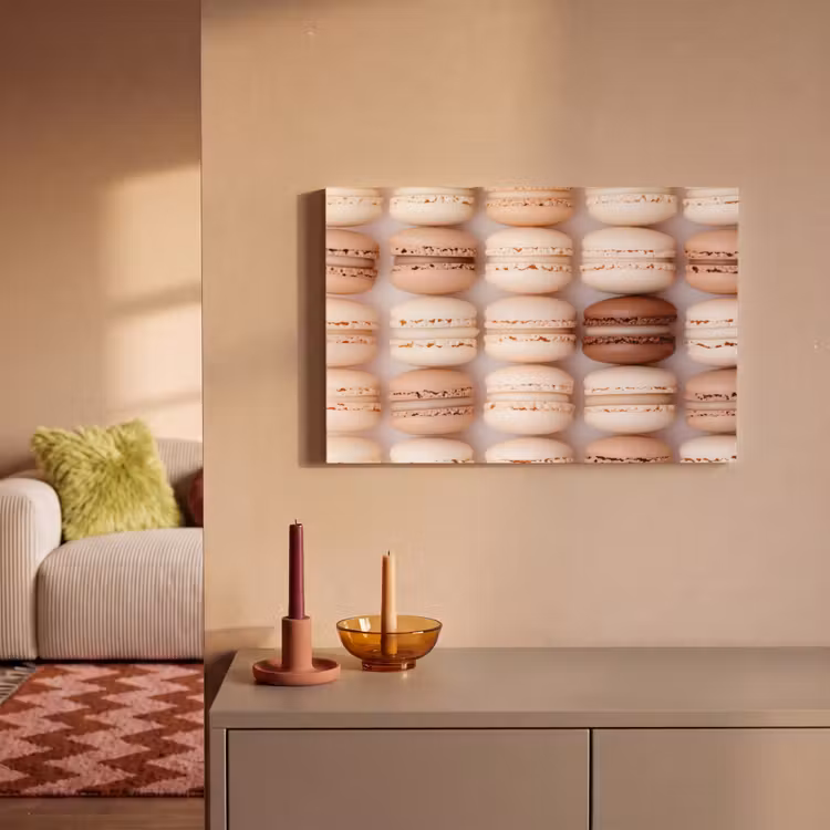 Canvas schilderij - Macarons - Beige - Bruin — 2