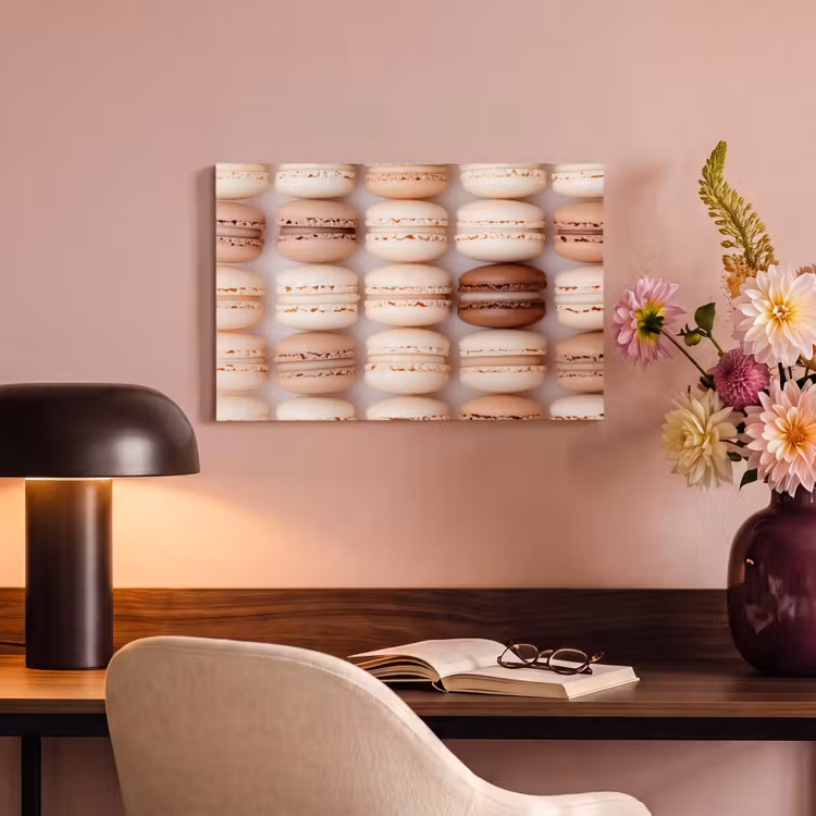 Canvas schilderij - Macarons - Beige - Bruin — 4