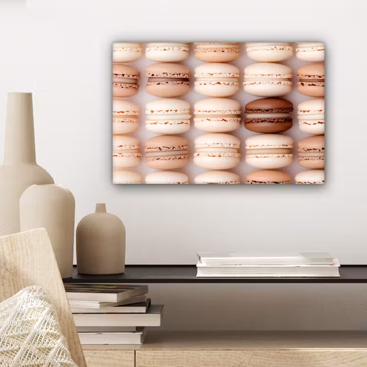 Canvas schilderij - Macarons - Beige - Bruin — 5