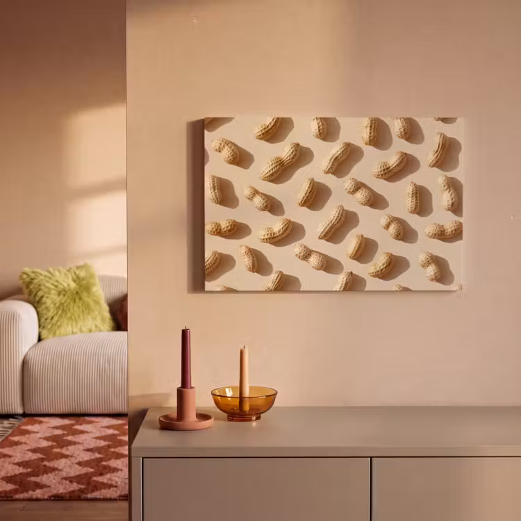 Canvas schilderij - Pinda's - Patroon - Beige — 2