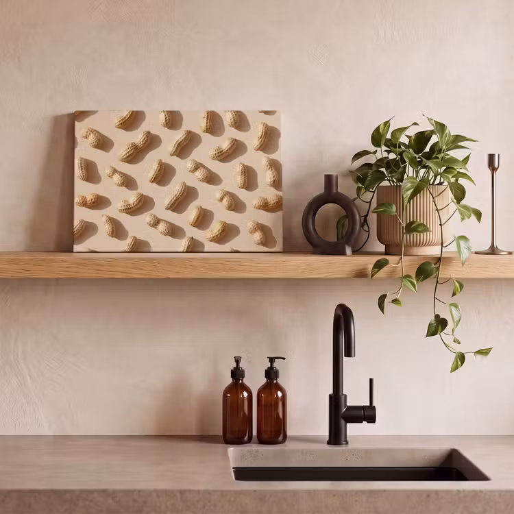 Canvas schilderij - Pinda's - Patroon - Beige — 3
