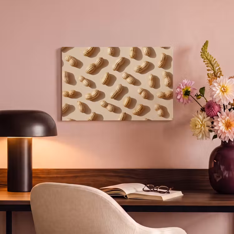 Canvas schilderij - Pinda's - Patroon - Beige — 4